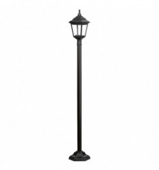 Lampadaire 1 tête -CLIC-CLAC 4 -IP44 - E27 - style rustique - VERRE TRANSPARENT hauteur totale 1 910 mm Noir