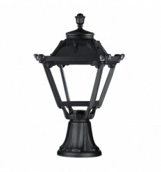 Borne classique INDURA MINI 4 IP55 à équiper d'une ampoule E27 coloris Noir Hauteur 480 mm