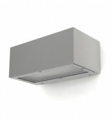 Applique murale rectangulaire éclairage double émission -ISORA - aluminium.IP65 - E27-gris