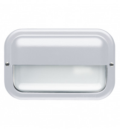Applique rectangulaire avec visière KAPPA IP55 LED SMD AC 9W - 1160 lumens - 3000K Blanc- aluminium