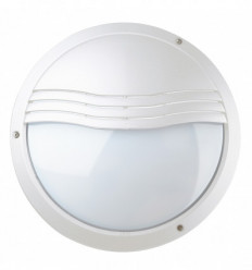 Applique ronde avec visière PLAFF blanc IP65 ik 10 - E27 diamètre 270 mm