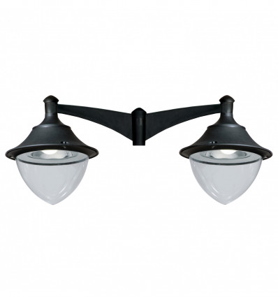 Double lanterne - pour mât 2 bras GUNTHER- diamètre 48 cm -IP65 GX53 9x10W Noir