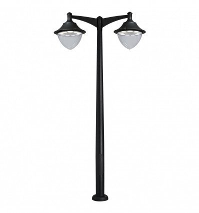 Double lanterne - pour mât 2 bras GUNTHER-60 IP65 GX53 9x10W Noir