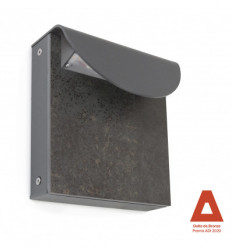 Applique en pierre et aluminium - DION IP65-IK10 LED - 1500 lumens - 3000K Coloris GRIS ANTHRACITE. IRON MOSS