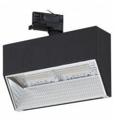 spot sur rail tri-phasé lâche-mur, coloris noir, sélecteur (3000K / 3500K / 4000K), (30W / 40W / 50W),