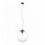 Suspension boule OXYNLG opale blanche en verre- diamètre 400 mm- support noir