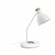 Lampe de bureau chargeur induction à poser VALAN E27 coloris Blanc et bois de chêne.