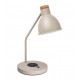 Lampe de bureau VALAN - en acier E27 coloris BlANC et bois de chêne.