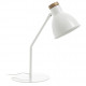 Lampe de bureau VALAN - en acier E27 coloris BlANC et bois de chêne.