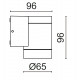 Applique haut/bas 2x4.5- GU10 BLANC- CUB - fabrication en aluminium-IK06-HT 96 MM