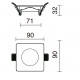 Spot Encastré carré pour plafond - INEL- IP 65 - ht 32 mm- 8.5 W - 3000 K - 700 lumens - 38 °