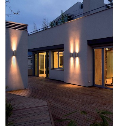 Applique murale éclairage haut et bas pour extérieur façade : Modèle TEKO  double faisceaux - Luminaires Privés